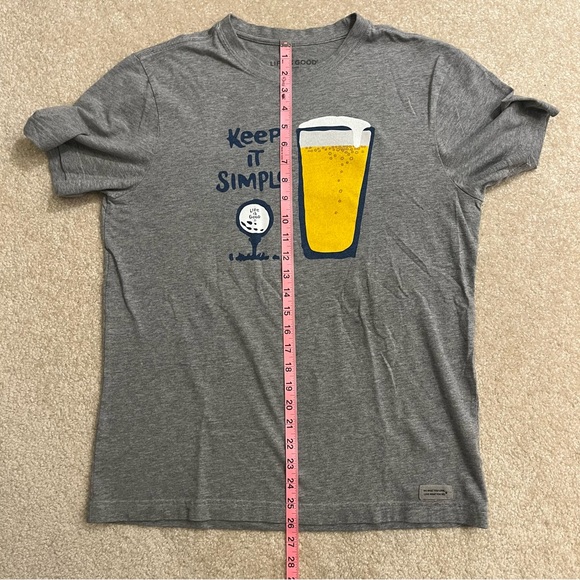 Life Is Good Mens Medium Gray Crusher Keep It Simple Golf Short Sleeve Casual - Picture 7 of 8